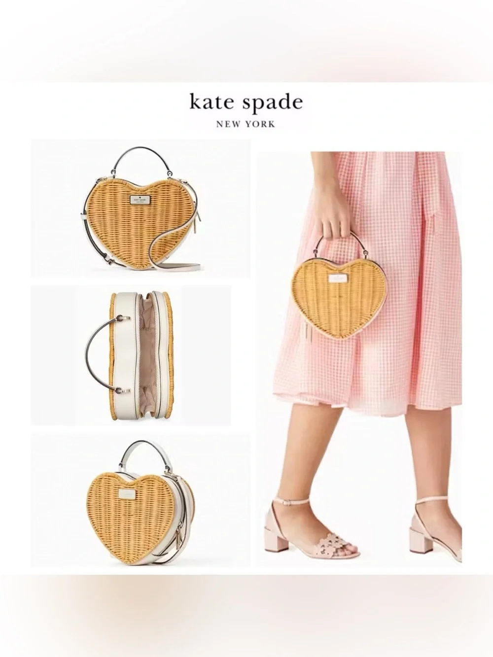 🤎Kate Spade Love Shack Heart Wicker Crossbody